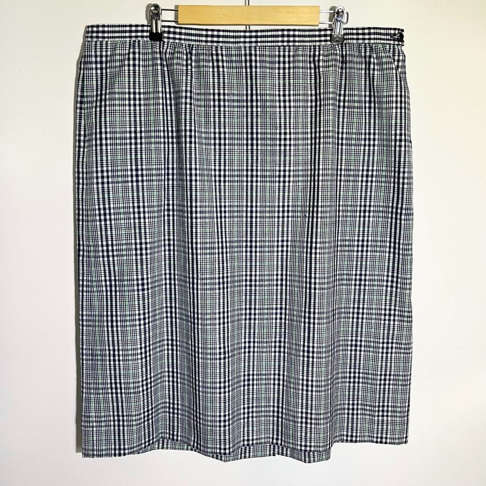 Vintage Country Sophisticates By Pendleton Womens 22W‎ Silk Rayon Plaid Skirt